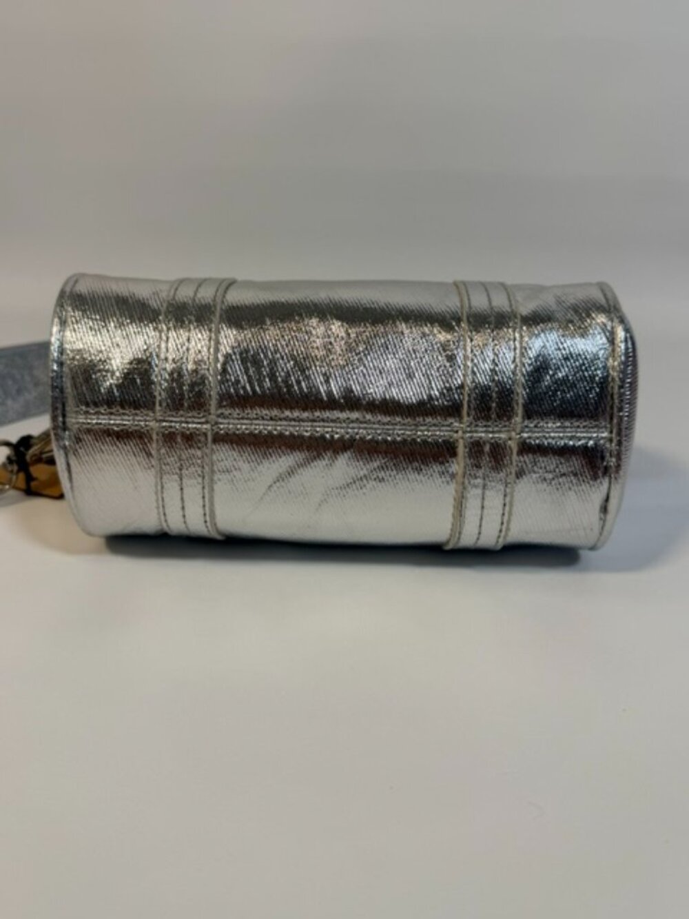 NWT Steve Madden Metallic Silver Heart Charm Shoulder Strap Handles - Picture 5 of 11